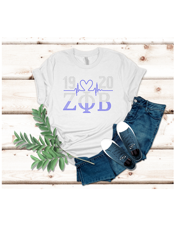 Short Sleeve T-Shirt- Rhinestone (ZOB-1920 Life Line)